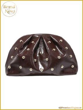 Studded Evening Clutch Purse Magnet Ruched Women's Handbag PU Leather Retro